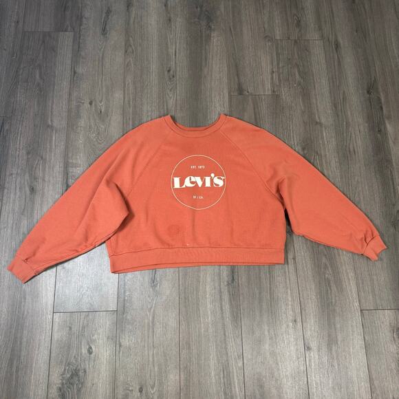 Levi's Crew Neck Grunge Pullover Long Sleeve Sweatshirt US Women's XL - Picture 1 of 7